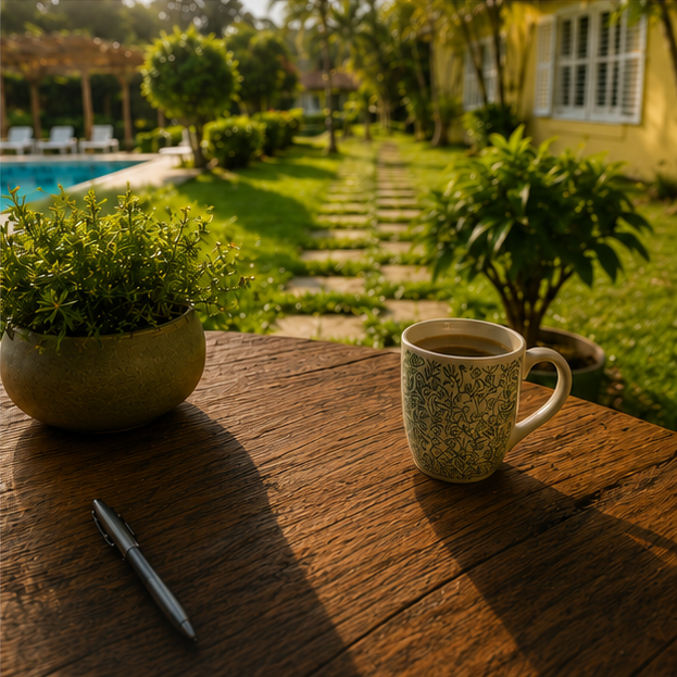 Quiet journaling time in the garden